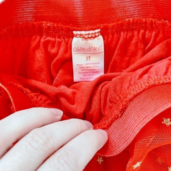 Gold Stars On Red Tulle Tutu Skirt Size 2T Patriotic Wonder Woman‎ Okie Dokie - Picture 4 of 4